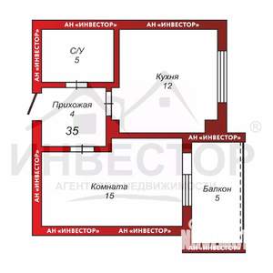 1-к квартира, вторичка, 37м2, 9/16 этаж