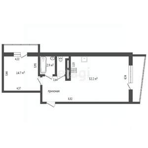2-к квартира, вторичка, 52м2, 18/18 этаж
