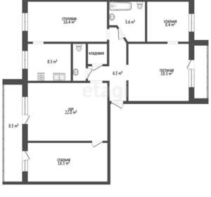 4-к квартира, вторичка, 113м2, 4/10 этаж