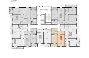 1-к квартира, вторичка, 43м2, 12/15 этаж