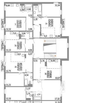 3-к квартира, строящийся дом, 65м2, 5/10 этаж