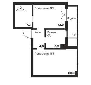 1-к квартира, вторичка, 52м2, 5/29 этаж