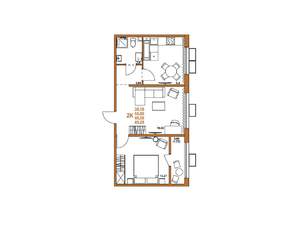 2-к квартира, строящийся дом, 48м2, 7/16 этаж