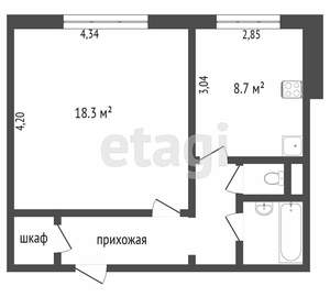 1-к квартира, вторичка, 40м2, 1/11 этаж