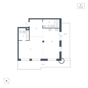 1-к квартира, вторичка, 95м2, 3/10 этаж