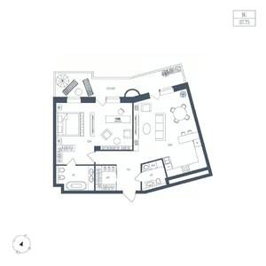 1-к квартира, вторичка, 88м2, 7/8 этаж