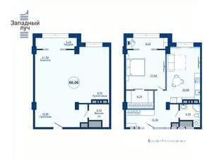 2-к квартира, вторичка, 66м2, 16/25 этаж