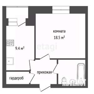 1-к квартира, вторичка, 35м2, 9/9 этаж
