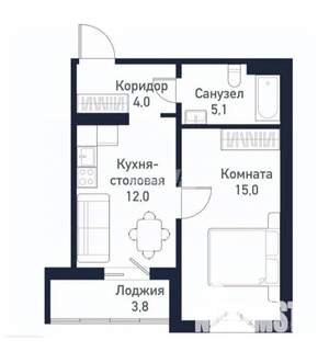 1-к квартира, вторичка, 36м2, 10/10 этаж