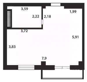 1-к квартира, вторичка, 47м2, 14/16 этаж