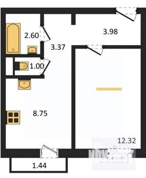 1-к квартира, вторичка, 32м2, 8/10 этаж