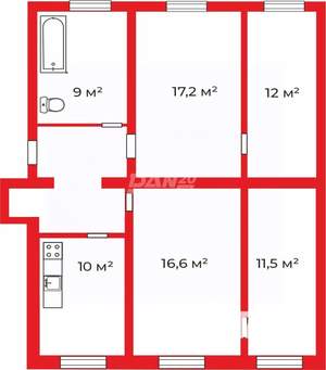 4-к квартира, вторичка, 88м2, 2/5 этаж