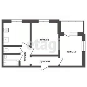 2-к квартира, вторичка, 49м2, 6/9 этаж