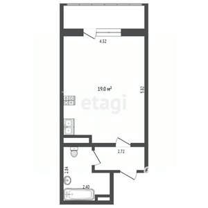Студия квартира, вторичка, 24м2, 4/20 этаж