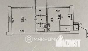 2-к квартира, вторичка, 43м2, 1/4 этаж