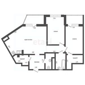 3-к квартира, вторичка, 95м2, 13/26 этаж