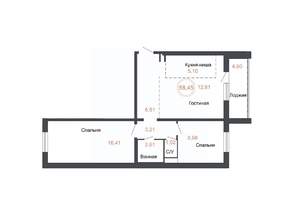 3-к квартира, вторичка, 58м2, 17/17 этаж