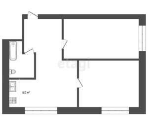 1-к квартира, вторичка, 41м2, 2/5 этаж