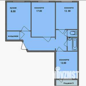 3-к квартира, вторичка, 65м2, 6/9 этаж