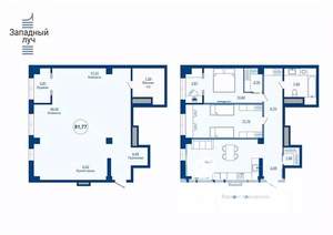1-к квартира, вторичка, 82м2, 3/23 этаж