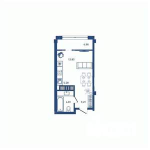 1-к квартира, вторичка, 32м2, 4/23 этаж