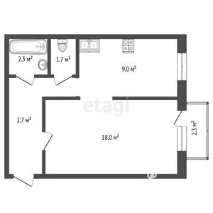 1-к квартира, вторичка, 36м2, 9/10 этаж