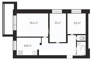3-к квартира, вторичка, 59м2, 10/10 этаж