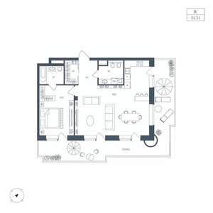 1-к квартира, вторичка, 84м2, 5/8 этаж