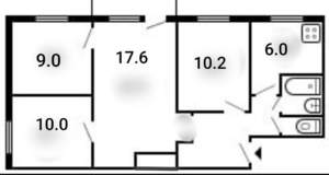 4-к квартира, вторичка, 62м2, 4/5 этаж
