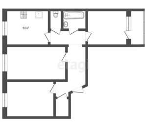 3-к квартира, вторичка, 65м2, 9/9 этаж