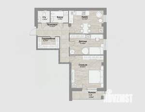 2-к квартира, сданный дом, 67м2, 14/16 этаж