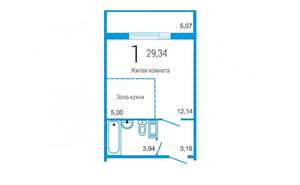 Студия квартира, вторичка, 24м2, 5/10 этаж