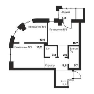 2-к квартира, строящийся дом, 71м2, 13/29 этаж