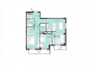 3-к квартира, вторичка, 103м2, 21/24 этаж