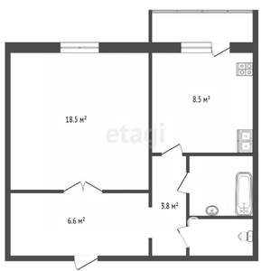 1-к квартира, вторичка, 41м2, 5/10 этаж