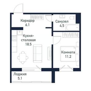 1-к квартира, вторичка, 40м2, 6/10 этаж