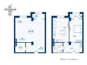 2-к квартира, вторичка, 62м2, 18/25 этаж