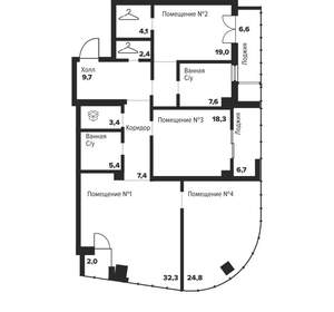 3-к квартира, вторичка, 134м2, 16/29 этаж