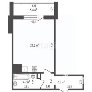 Студия квартира, вторичка, 34м2, 8/21 этаж