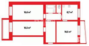 3-к квартира, вторичка, 74м2, 9/10 этаж