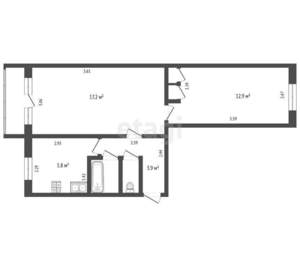 2-к квартира, вторичка, 50м2, 5/5 этаж