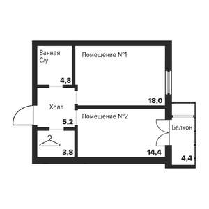 1-к квартира, строящийся дом, 46м2, 13/29 этаж