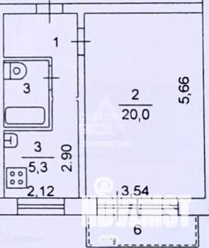 1-к квартира, вторичка, 31м2, 2/5 этаж