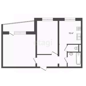 2-к квартира, вторичка, 52м2, 9/11 этаж