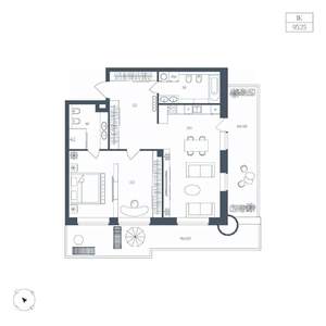 1-к квартира, вторичка, 95м2, 3/10 этаж