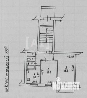 2-к квартира, вторичка, 48м2, 1/5 этаж