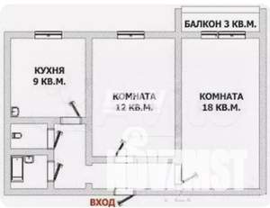 2-к квартира, вторичка, 49м2, 5/5 этаж