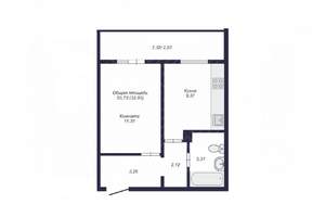 1-к квартира, вторичка, 33м2, 3/10 этаж