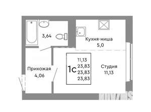 Студия квартира, вторичка, 25м2, 2/10 этаж