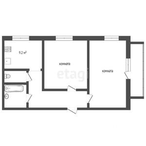 2-к квартира, вторичка, 52м2, 10/10 этаж
